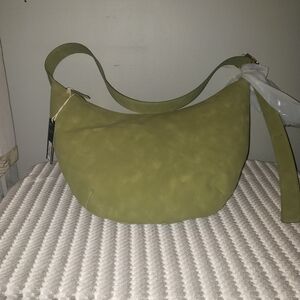 Universal Thread Slouchy Crescent Sling Shoulder Bag – Olive Green Faux Suede